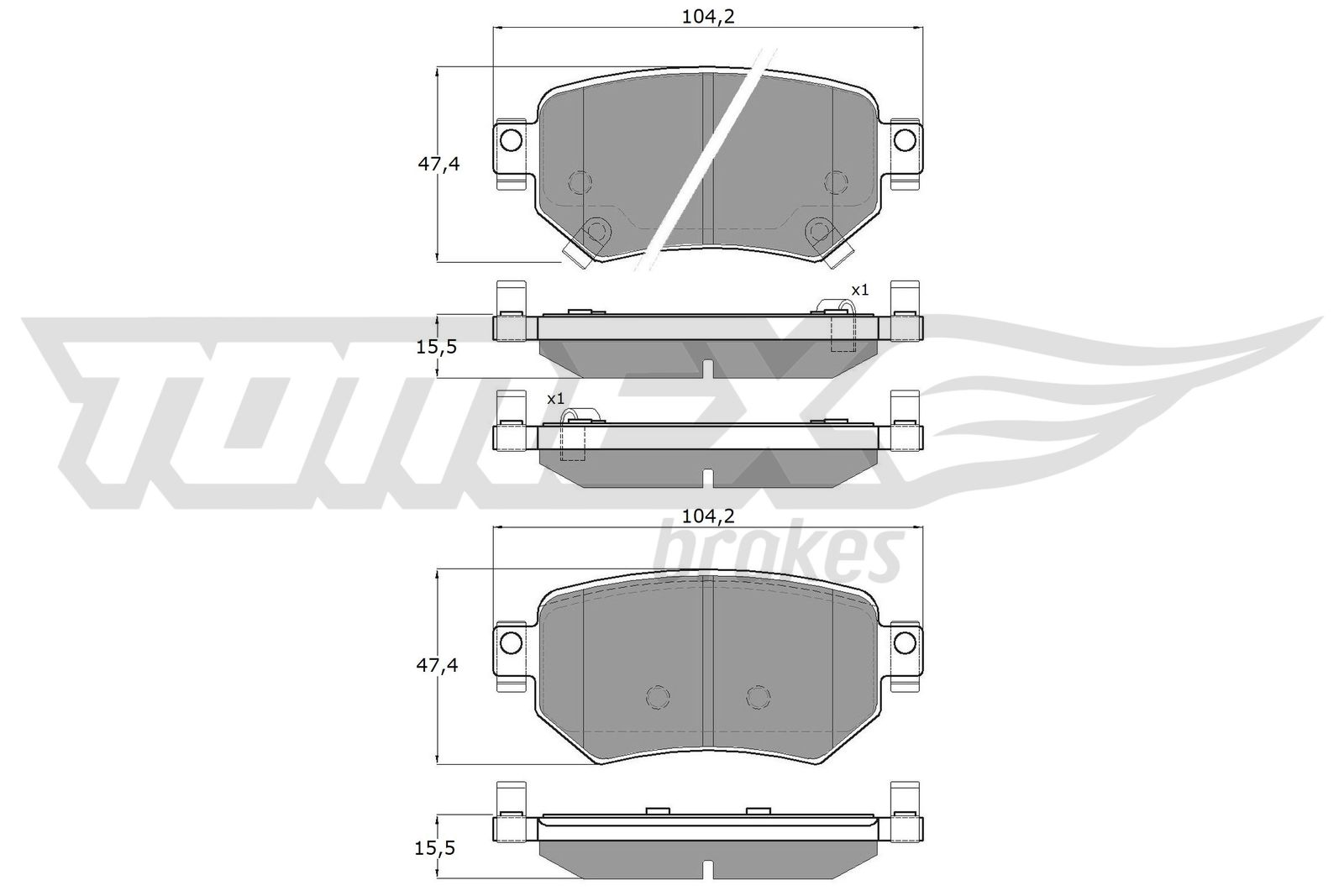 Sada brzdových platničiek kotúčovej brzdy TOMEX Brakes